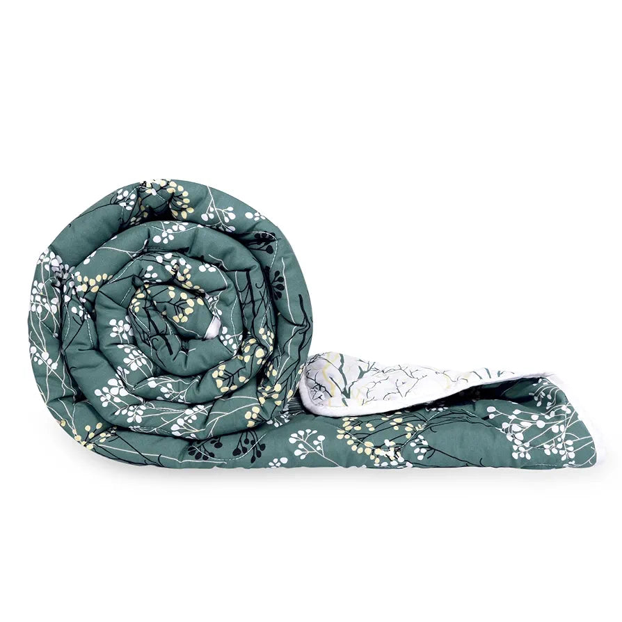 Divine Casa Microfibre All Weather Lightweight 120 GSM Printed Reversible Single Bed Quilt Comforter Blanket - | TC - 120