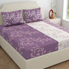 Dreamscape 140 TC Cotton Double Bedsheet for Double Bed 1 Bed Sheet  with 2 Pillow Covers Purple