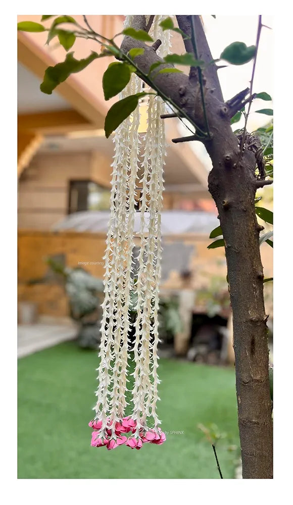 SPHINX Artificial rajnigandha Buds Rose Strings for Home Function Festive Decor Wedding haldi Ceremony Pooja Housewarming Decorations Approx 2.5 ft Height - 