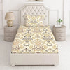 Layers Cotton Bedsheet for Single Bed with 1 Pillow Cover  Light Weight Breathable Classic Collection Brown Ethnic Pattern