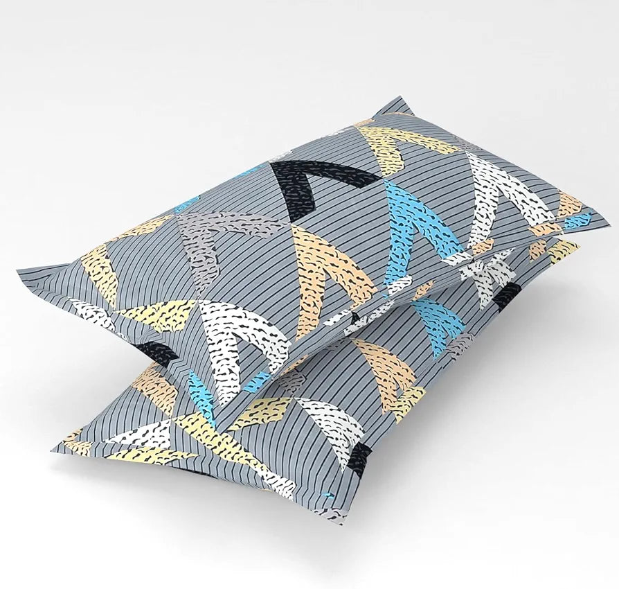 Homefab India 180 TC Microfiber Double BedSheet with 2 Pillow Covers -  - Grey