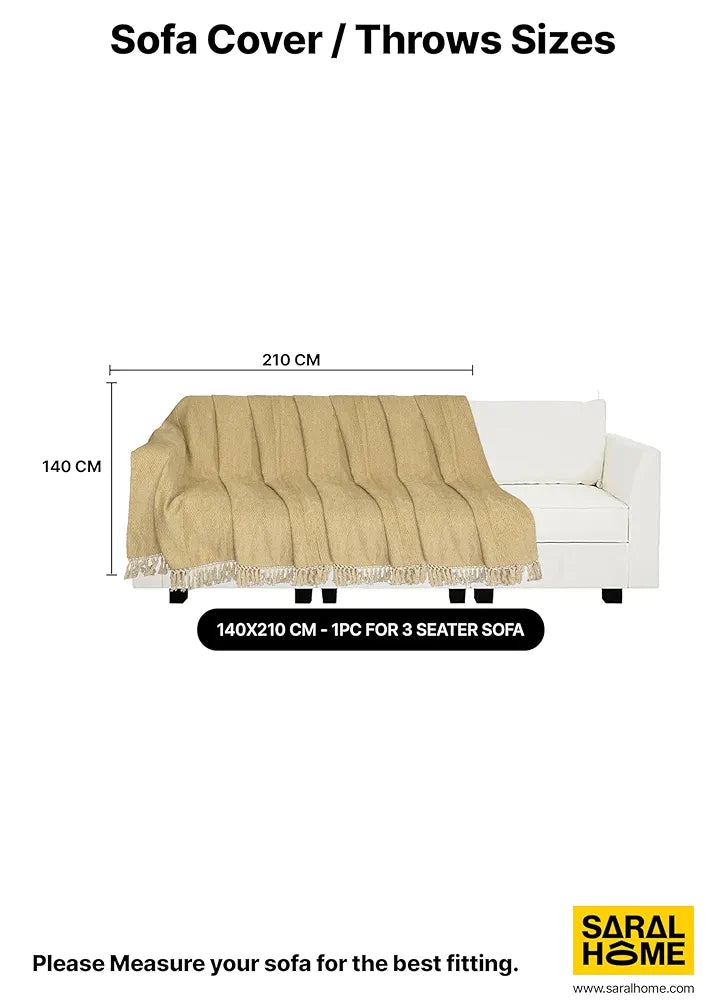 SARAL HOME EASY LIVING Pink Chenille Sofa Throw , Modern