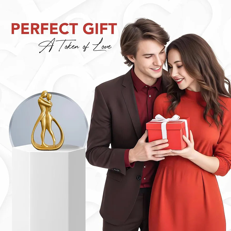 Ekhasa Nostrae Resin Cute Couples Show Pieces for Home Decor Bed Room Decorative Items | Romantic Love Showpieces Gift Item for Anniversary Valentines Day | Tv Shelf Office Living Room Figurines