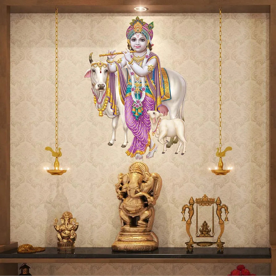 Rangoli White Glossy Vinyl Wall Sticker Premium Self-Adhesive Waterproof Decorative Wall Decal for Bedroom, Living Room, Office & Home Decoration Easy to Apply. Parent-7, Design-19