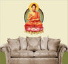 AH Decals Meditating Buddha Wall Stickers for Home Living Bed Room Multi-Colors