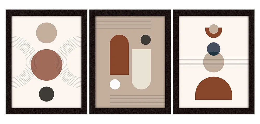 ArtX Paper Circles Boho Wall Painting For Wall Decoration, Wall Painting For Living Room, Multicolor, Bohemian, 10.0 X 13.0 inches, 13.0 x 30 inches , Set of 3