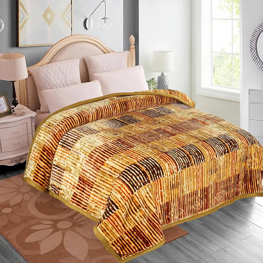 HOMEKART Super Printed Double Bed Blanket for Heavy Winter, Single Ply Mink Blanket King Size with 220 x 230 Cm – 3.5 Kg 