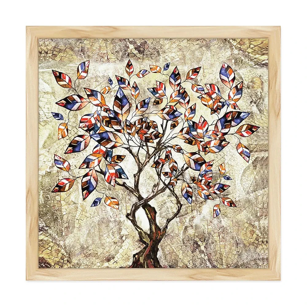 ArtX Paper Tree Wall Art Frame Painting, Multicolor, Abstract, 12.5 X 12.5 in, Set of 1