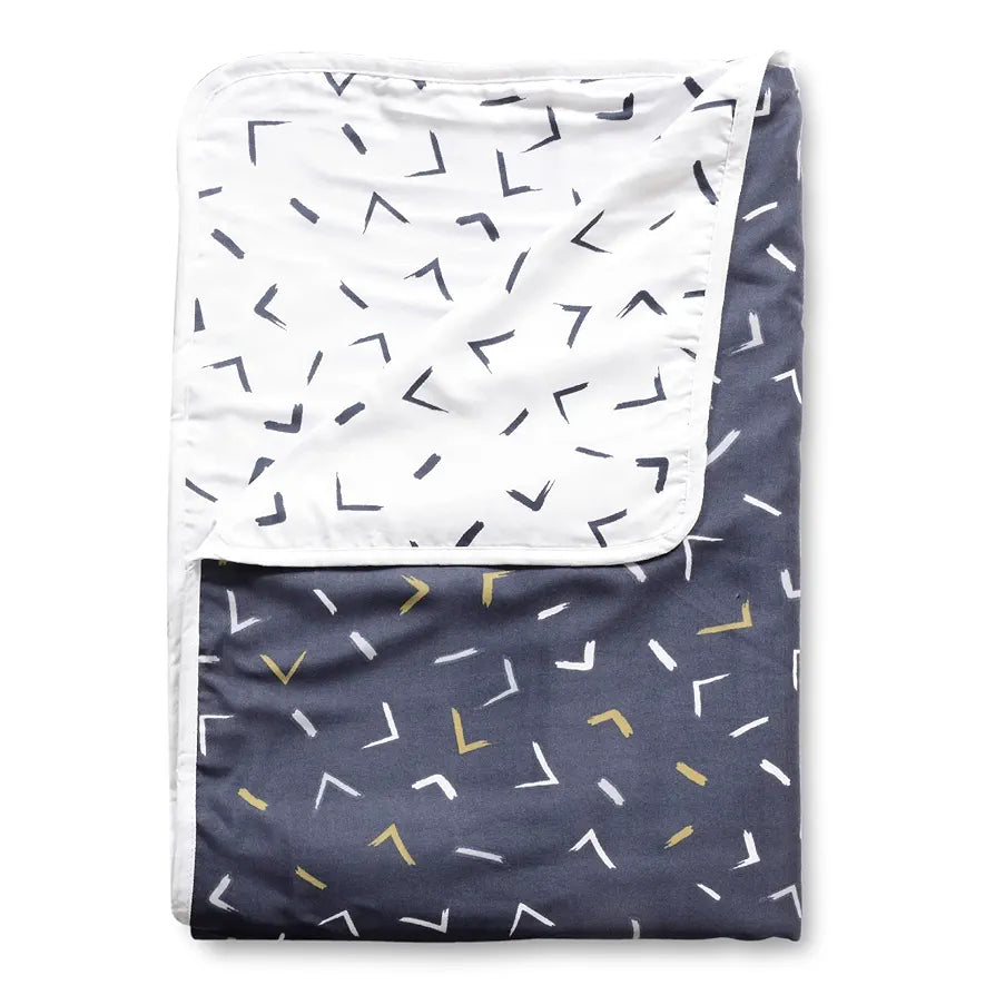 Divine Casa 120 GSM Microfiber Double Dohar | Soft & Lightweight Throw Blanket | Cozy & Breathable | All-Season Comfort | 220 x 205 CM | Arrow Print Pattern | Navy Blue