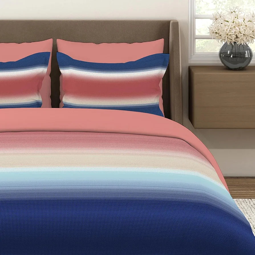 Layers Durathread Bedsheet Set for All Seasons - Lightweight, Moisture Absorbent, Machine Washable & Easy to Care - 225 CVC - King Size 