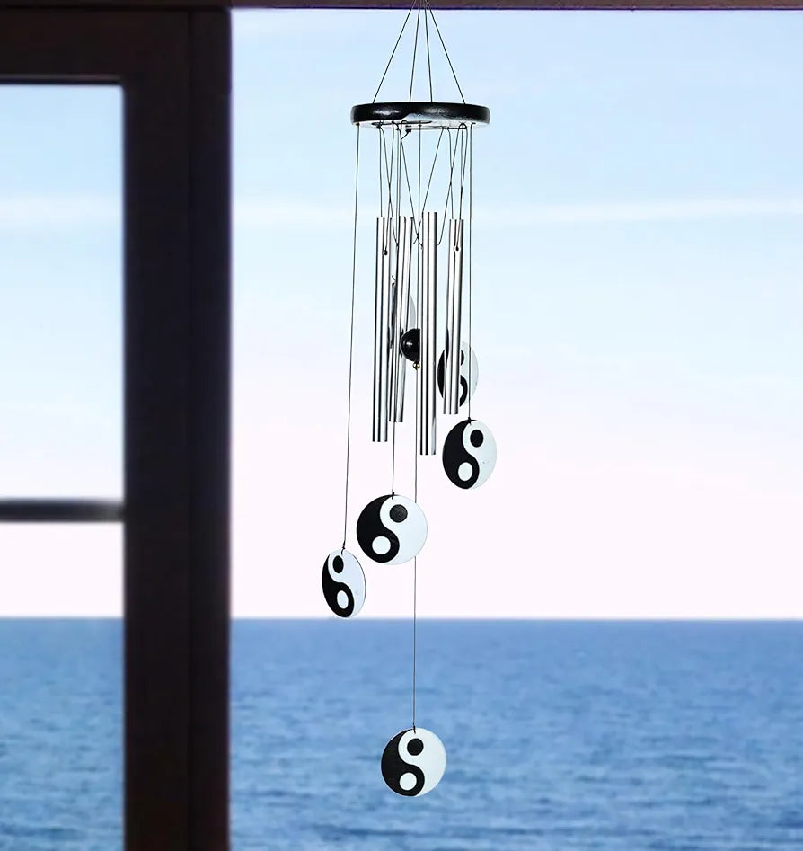 ZAICUS Wind Chimes for Balcony – Elegant Wind Chime for Home Positive Energy – Yin-Yang Metal Tube Wind Chimes for Living Room, Garden, Patio & Meditation Space