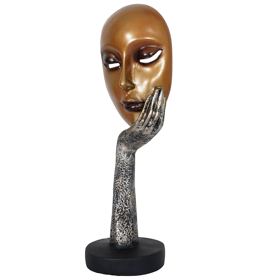 ZART Presents New Lady Face Golden Showpiece, Perfect for Living Room, Entrance of Your Home or Office