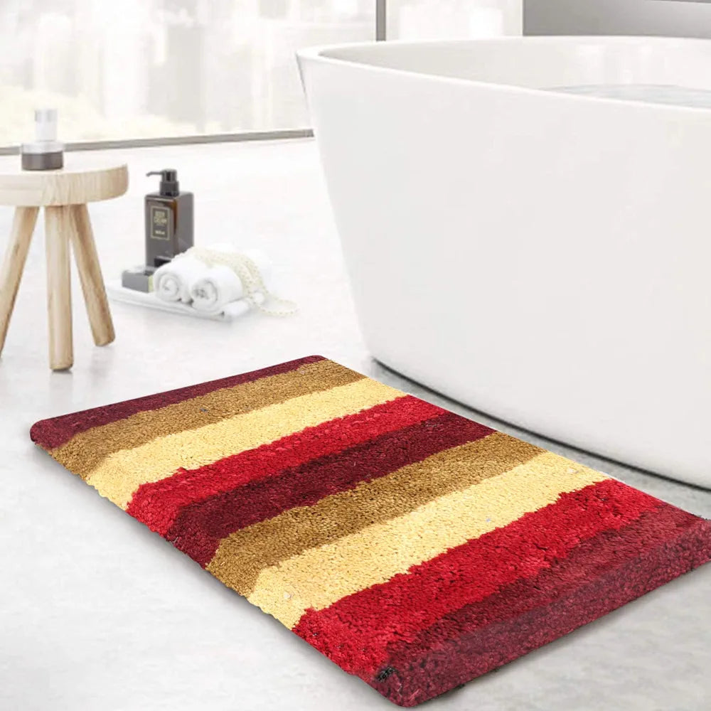 Luxe Home Bath Mat Super Soft Microfiber Non Slip Jericho Bathroom mats Water soak Washable Doormat for Home, Bedroom, Living Room  Pack of 1