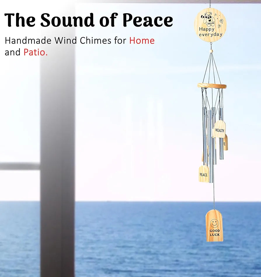 Hindcraft Tranquil Harmony Wind Chimes for Bedroom & Living Room – Calming Décor, Uplifting Energy, Ideal Gift for Women, Men, Couples, Housewarming, Balcony & Garden Ornament