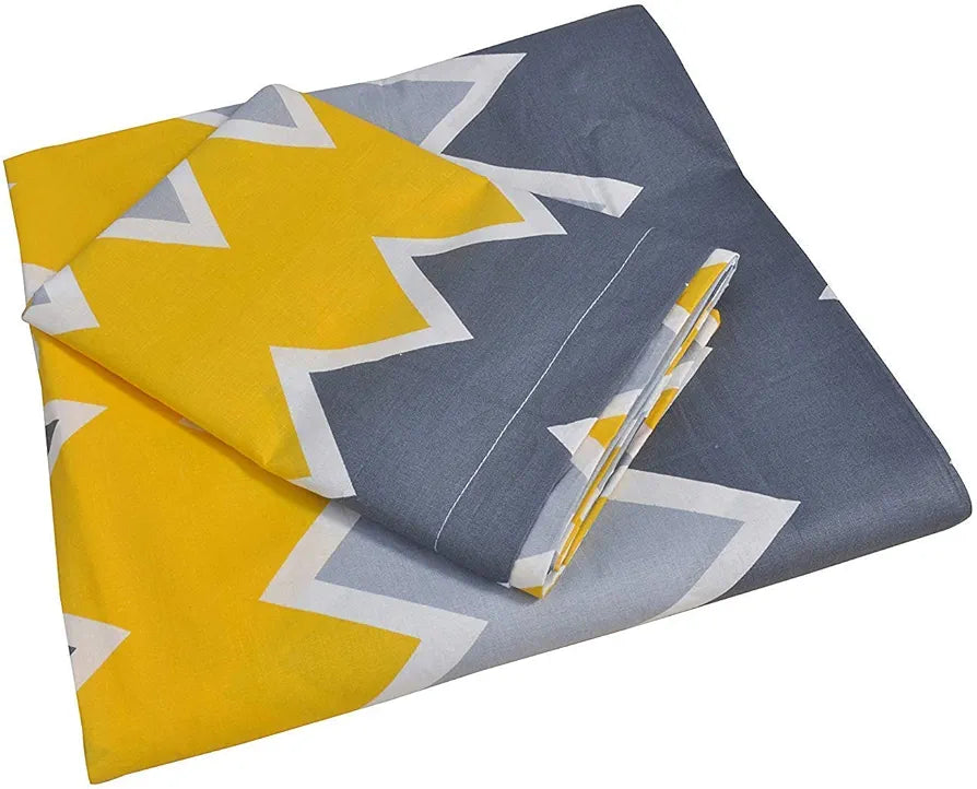 Polycotton 220 TC Floral Printed King Size Double Bedsheet with 2 Pillow Covers, 