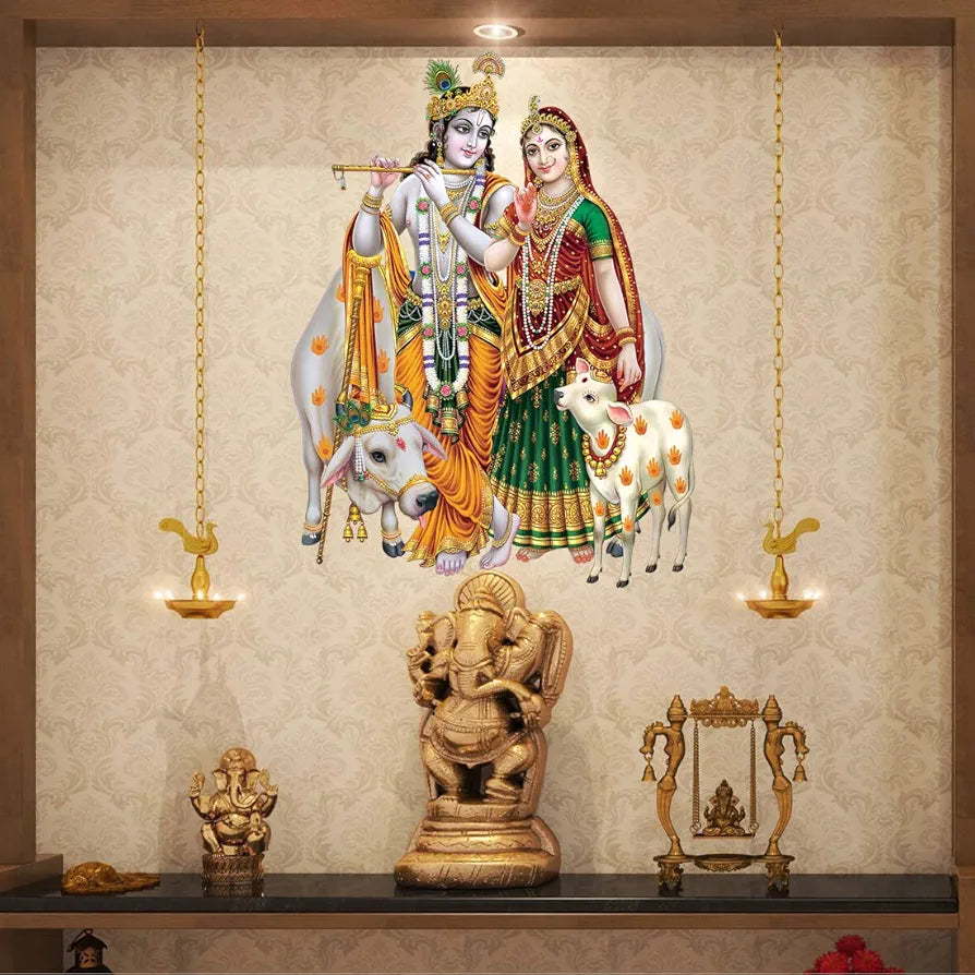 Rangoli White Glossy Vinyl Wall Sticker Premium Self-Adhesive Waterproof Decorative Wall Decal for Bedroom, Living Room, Office & Home Decoration Easy to Apply. Parent-7, Design-7