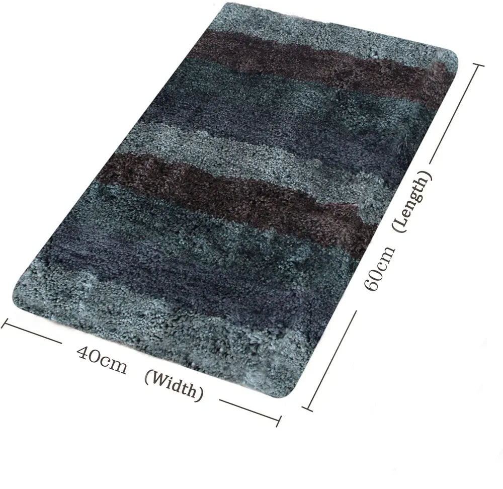 Luxe Home Jericho Doormat 2500 GSM Super Soft Microfiber, Anti-Skid Bathroom Mat & Kitchen Mats for Floor, Water-Absorbent, Quick Dry, Washable Door Mats for Home - Burnt Green, 40x60 cm, Pack of 2