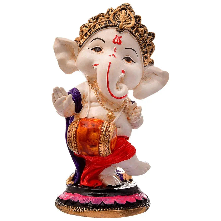 Karigaari India Handcrafted Polyresin Eco Friendly Lord Ganesha Ganpati Idol Figurine | Lord Ganesha Statue for Home Decoration 