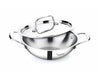 Crystal TriPro -Triply Stainless Steel Kadai with Lid - 22 cm - 1400 gms