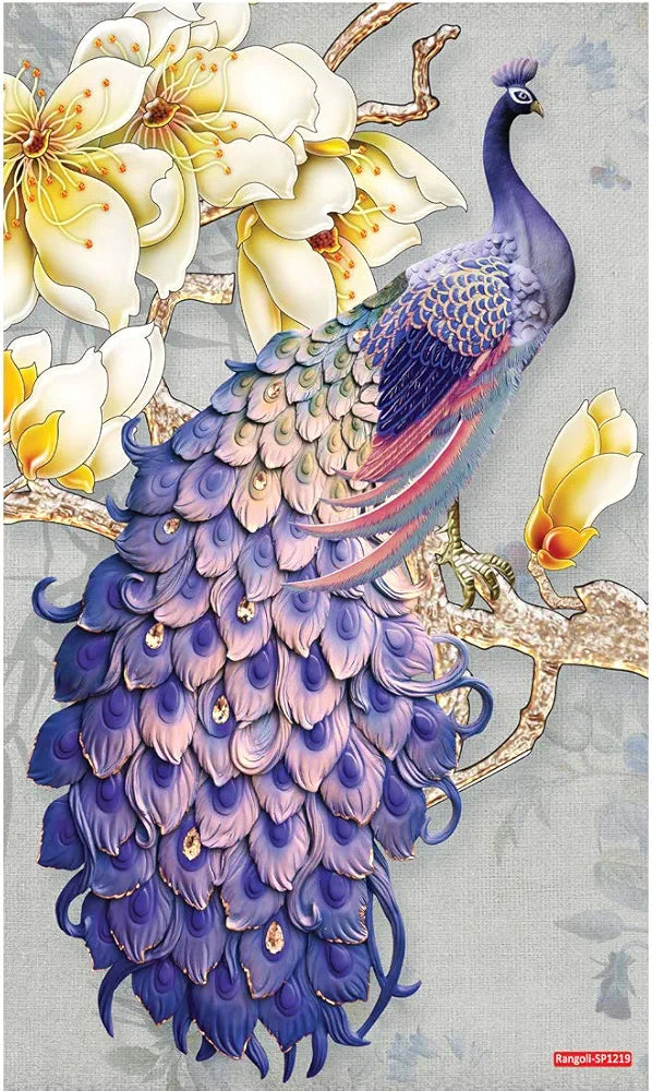 Rangoli Peacock Wall Sticker 12x18 Sheet – Elegant Self Adhesive Home Décor for Living Room, Bedroom & Walls. Design-3