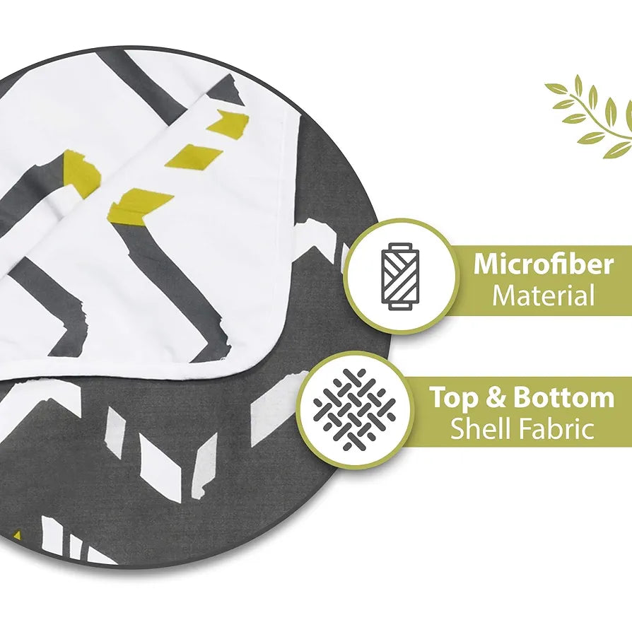 Divine Casa 120 GSM Microfiber Single Kids Dohar  | Soft & Lightweight Throw Blanket | Cozy & Breathable | All-Season Comfort | 140 x 100 CM | Zig-Zag Pattern | Slate