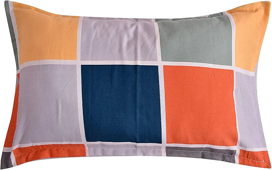 THE HOME STYLE Cotton Feel Glace Cotton Elastic Fitted Printed Double Bed King Size Bedsheet with 2 Pillow Cover 