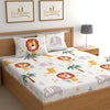 Dreamlet Prime Collections 180tc Pure Cotton Breathable Supersoft Wrinkelfree Double Flat Bedsheet With 2 King Size Pillow Covers | White