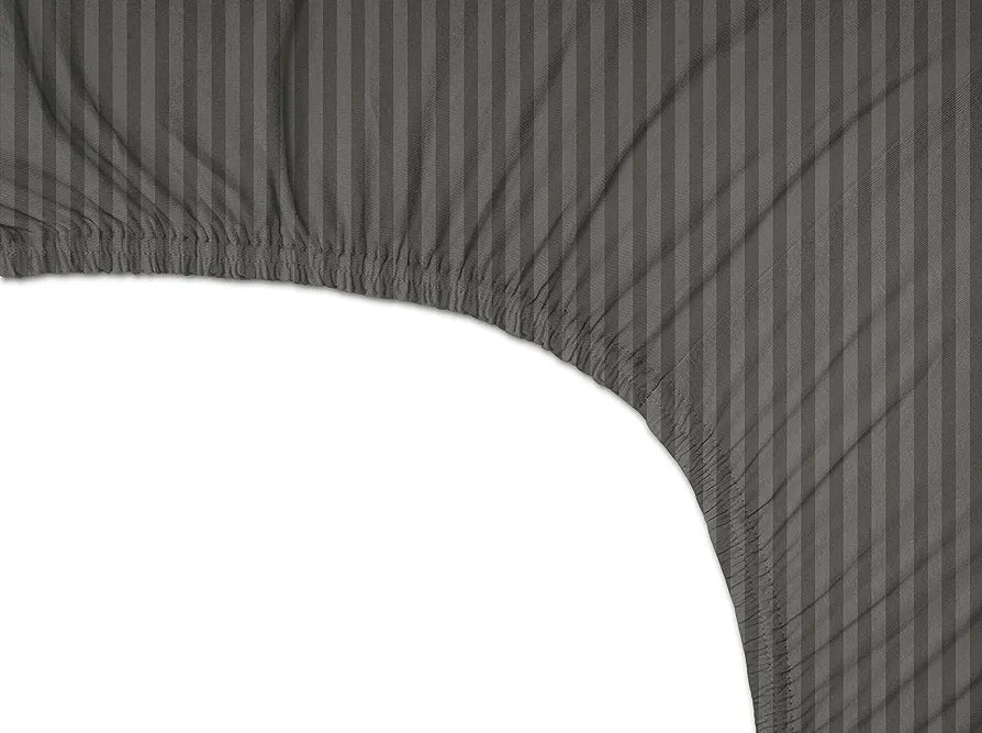 HOMEKART Premium Cotton 210Tc Elastic Fitted Bedsheets with 2 Pillow Covers | Double Bed with Corner Elastic Wrinkelfree Supersoft Solid Pattren Breathable |Size-72 x 68 + 6 inches | Grey