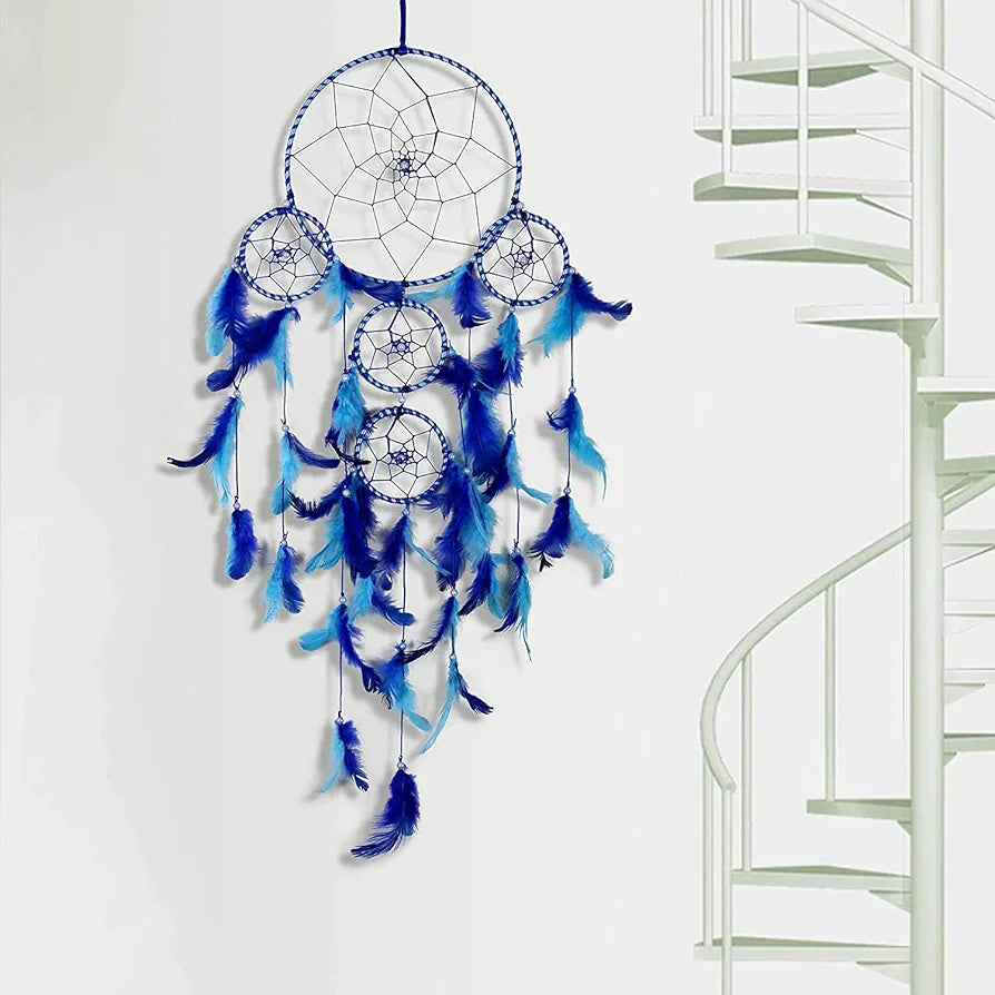 DULI Dream Catcher Traditional Indian Dreamcatcher Wall Art for Bedrooms, Home Wall, Hanging Design, Height 75 cm Dream Catchers,Metal, Feathers Dreamcatcher 