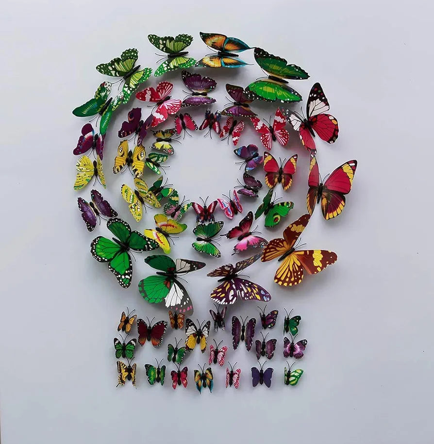Rangoli Butterfly Wall Stick or Magnet for Home, Office, Kids Room Décor Self Adhesive Removable PVC. Design-5