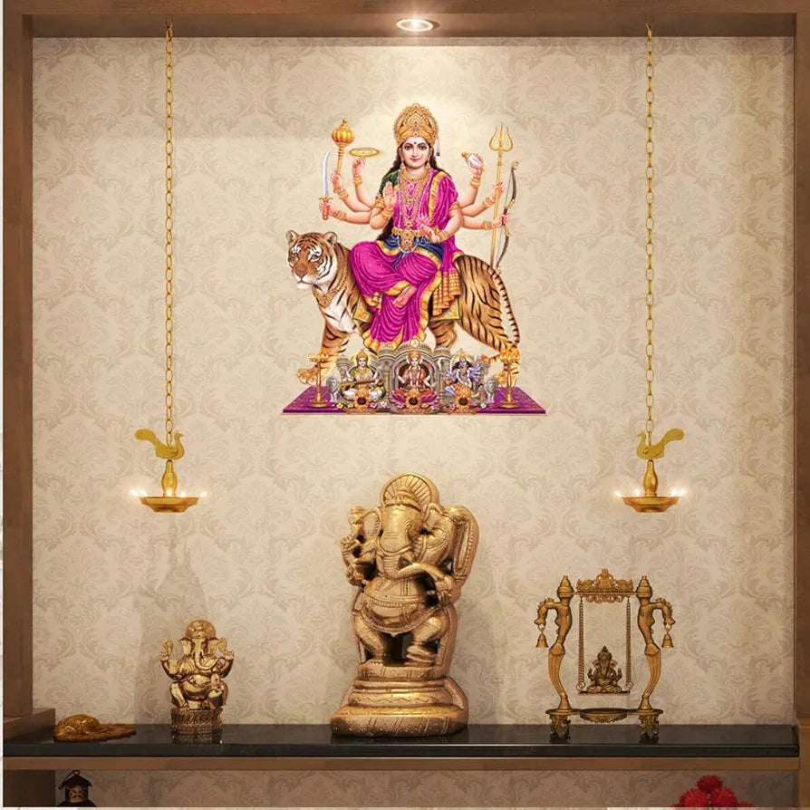 Rangoli White Glossy Vinyl Wall Sticker Premium Self-Adhesive Waterproof Decorative Wall Decal for Bedroom, Living Room, Office & Home Decoration Easy to Apply. Parent-5, Design-10