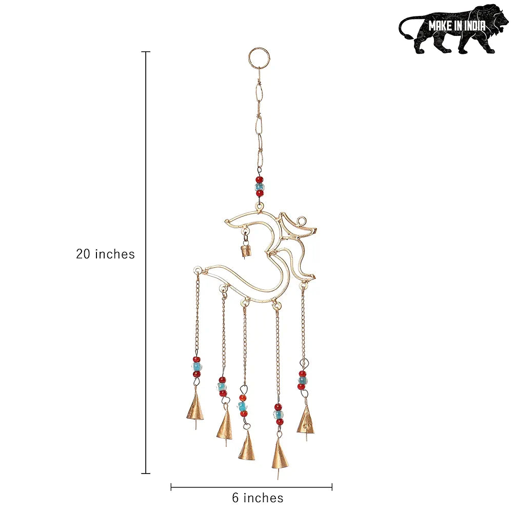 DULI Metal Windchime Wall Hanging, Feng Shui, Wall Art, Wall Decor, PositiveVibes, Rustic Wall Hangings, Wall Art, Diwali Decor, Home Decor Hanging Bells 