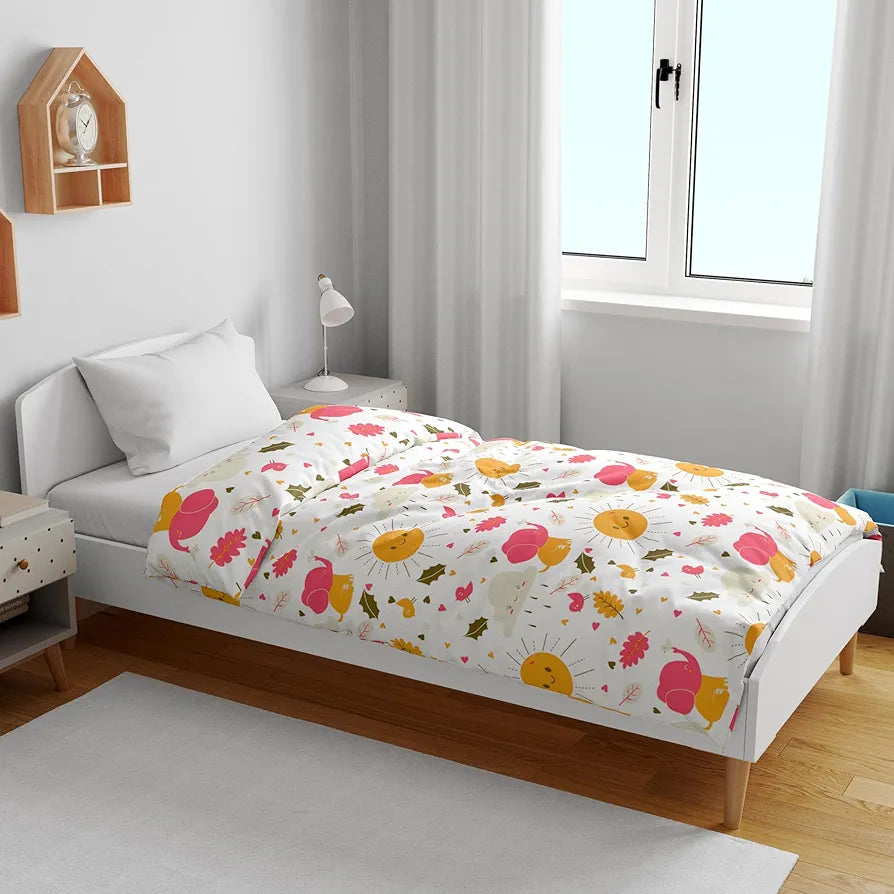 Divine Casa Pure Cotton Printed Single Dohar for Newborn Baby | 120 GSM | Soft & Lightweight Throw Blanket | Cozy & Breathable Bedding | All-Season Comfort | 0-4 Years | 135 x 100 CM, Marlin White