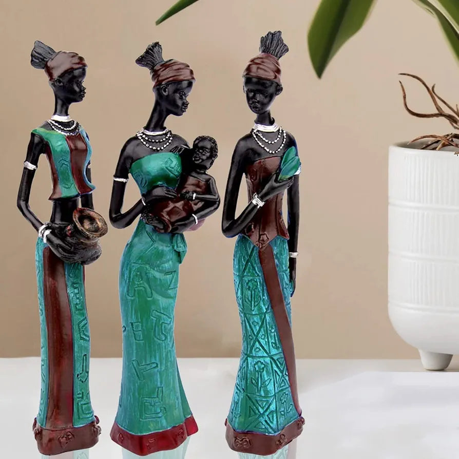 Xtore Beautiful Finish Uniquely Hand Crafted Home Decor African Tribal Women Art Piece - 