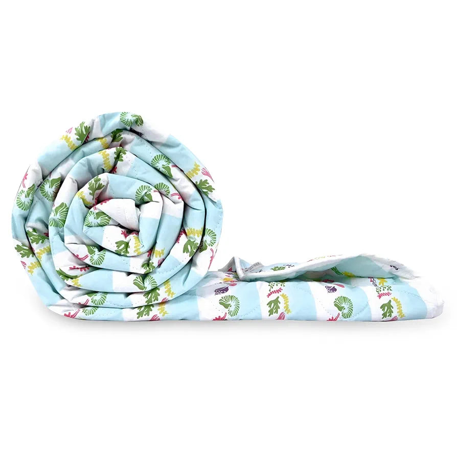 Divine Casa 120 GSM Cotton Single Bed Comforter | Soft & Lightweight Reversible All-Season Blanket | Cozy & Breathable Bedding for Adults | 230x 145 cm, Cosmic Sky