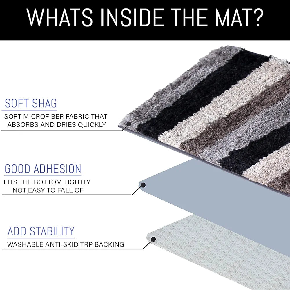 LUXE HOME INTERNATIONAL Rectangular Bathmat 2500 Gsm Microfiber Anti Skid Slip Water Absorbent Machine Washable&Quick Dry Jaricho Mats For Bathroom,Kitchen,Entrance 