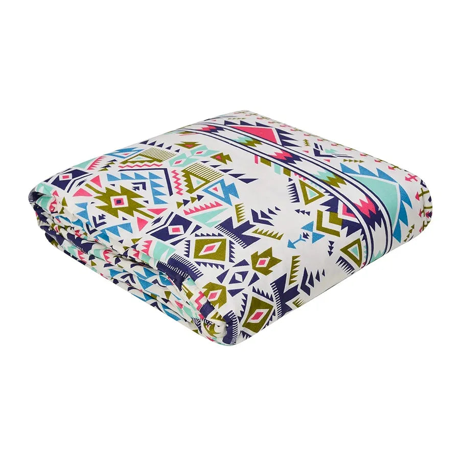 Trance Home Linen 150 GSM Pure Cotton Reversible Dohar Single Bed Size | Ac Blanket Comforter | Soft Light-Weight Bed Blanket 