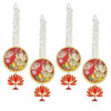 Handmade Artificial Ganesh Ji Decorative Hanging with Lotus & Garland Set of 4