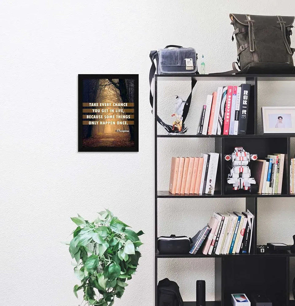 ArtX Motivational Inspirational Quotes, Take Every Chance Framed Wall Art Painting, Multicolor, Abstract, 10 X 13 Inches, Set of 1