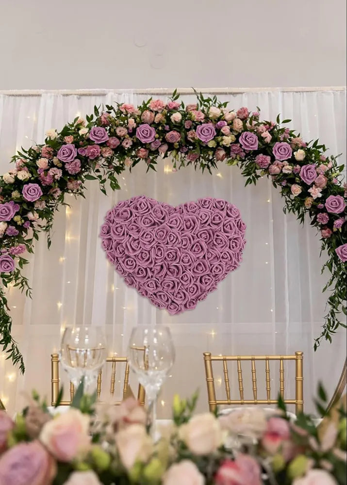 IPOPU Artificial Rose Flower Heads, 100pcs Dusty Rose Foam Fake Roses Bulk 3inch Stemless Faux Flowers for DIY Wedding Baby Shower Centerpieces Arrangements Party Tables Home Decor 