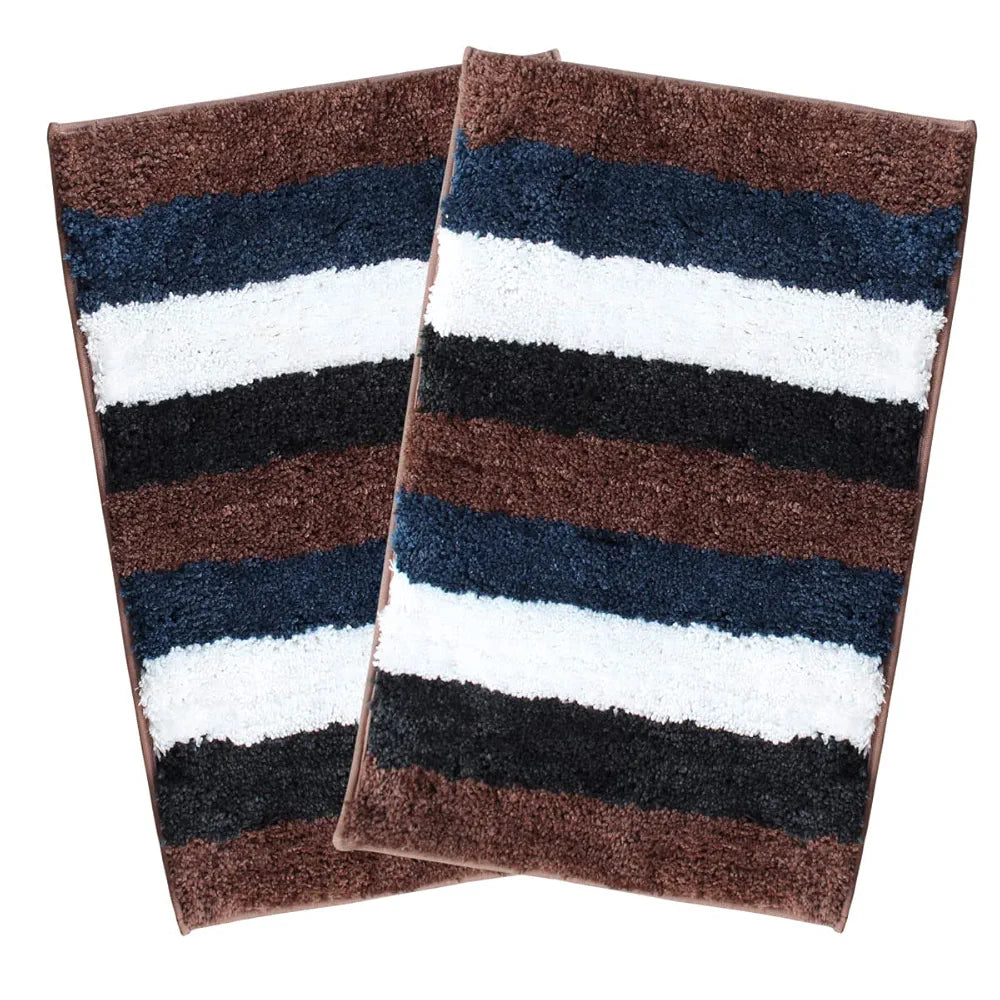 Luxe Home Jericho Doormat 2500 GSM Super Soft Microfiber, Anti-Skid Bathroom Mat & Kitchen Mats for Floor, Water-Absorbent, Quick Dry, Washable Door Mats for Home - Roack Brown, 40x60 cm, Pack of 2