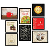 Kotart Lets Celebrate Photo Frames for Kitchen and Restaurant Wall Set of 8 - design013