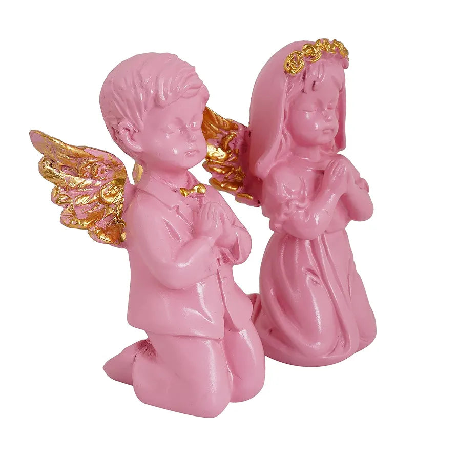 ZART Angel Girl & Wings Boy Sttaue for Home Décor Showpiece | Fairy Girl Statue for Home Décor Items 