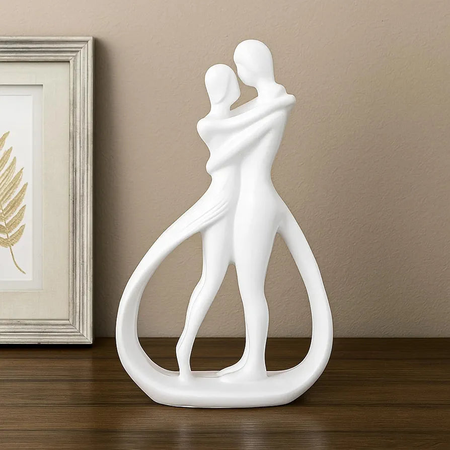 Ekhasa Nostrae Resin Cute Couples Show Pieces for Home Decor Bed Room Decorative Items | Romantic Love Showpieces Gift Item for Anniversary Valentines Day | Tv Shelf Office Living Room Figurines