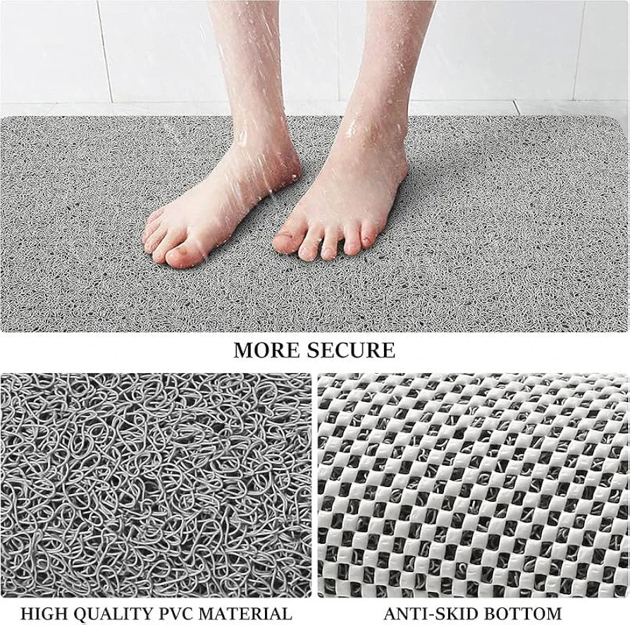 ishro home Cushion Noodle Mat for home Entrance, Heavy Indoor Outdoor Anti Slip PVC Floor Mat for Bedroom, Kitchen, Absorbent Solid Mats|Feet 2x3, Blue, Rectangle