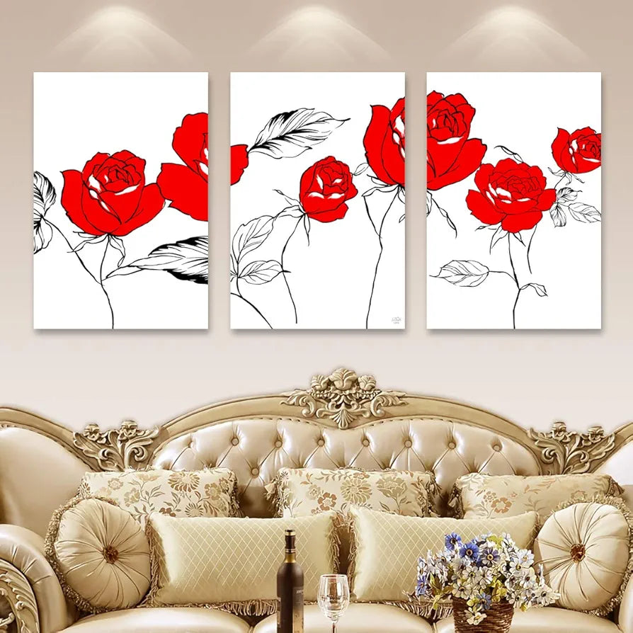 Rangoli MDF 3 Pcs Wall Poster 12x18 Inch Decorative Wall Art for Home, Office, Living Room. P-4, Design-1