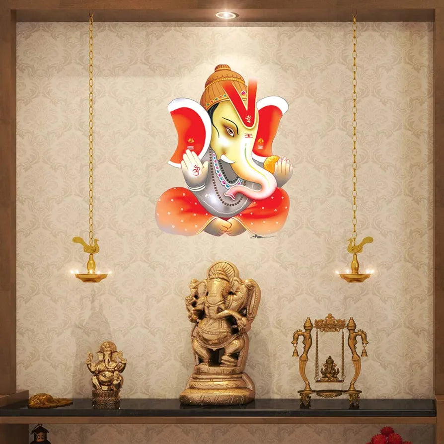 Rangoli White Glossy Vinyl Wall Sticker Premium Self-Adhesive Waterproof Decorative Wall Decal for Bedroom, Living Room, Office & Home Decoration Easy to Apply. Parent-5, Design-3