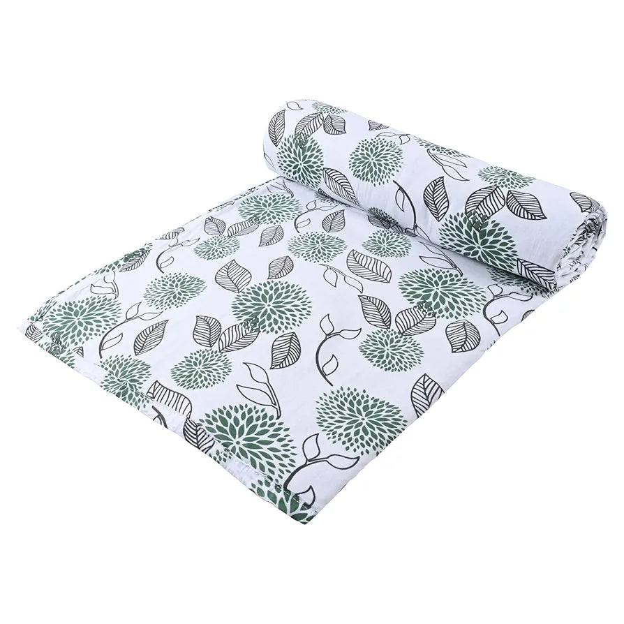 Trance Home Linen® Pure Malmal Cotton Multipurpose Baby Dohar | 3-Layered Baby Swaddle | Soft -Lightweight Baby Blanket | Crib Blanket 