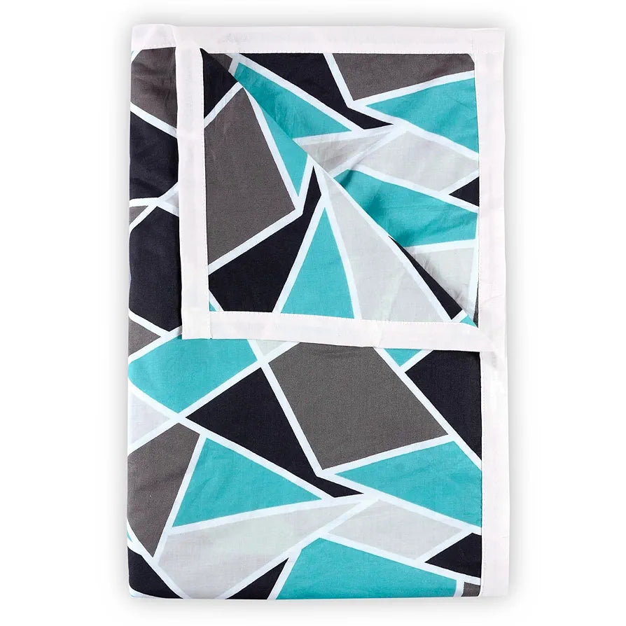 Divine Casa 100% Cotton 144 TC Reversible Geometric Printed Double Bed AC Dohar Blanket for Mild Winter | TC - 144