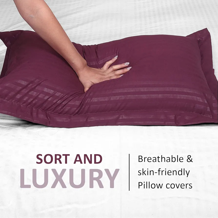 Cloth Fusion Glace Cotton Pillow Cover Set of 2 with Envelope Closure, Soft Pillow Case for Comfort 
